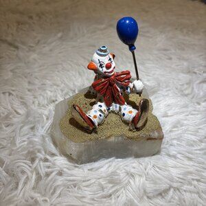 Ron Lee 1983 Clown Figure Brass & Marble Base